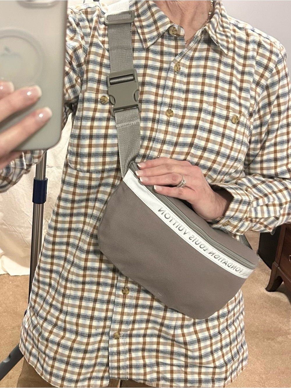 Louis Vuitton Foundation Grey Canvas Belt Bag